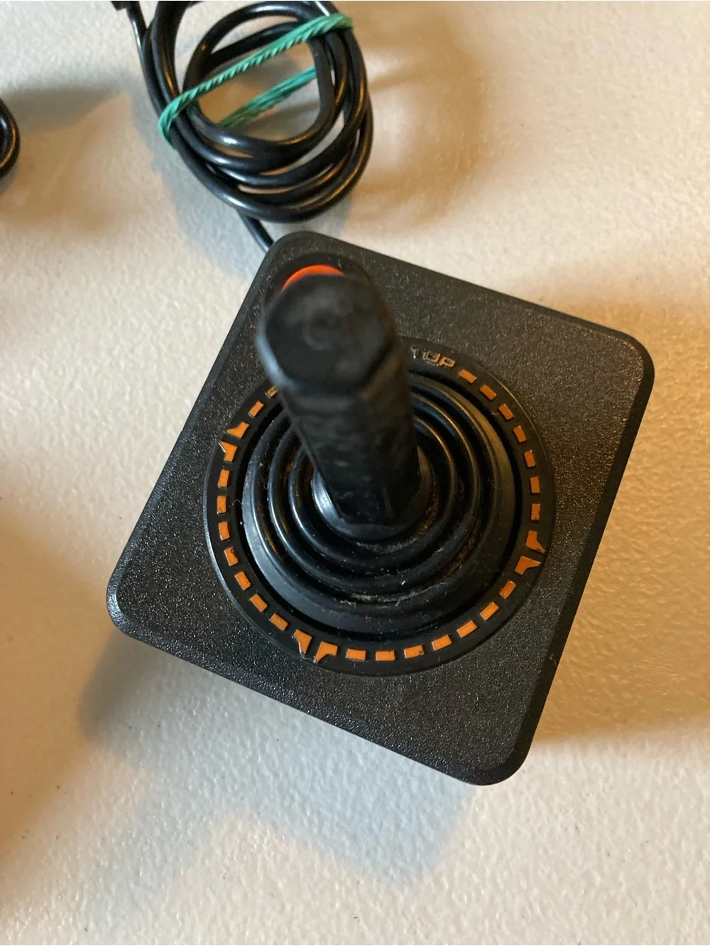 Vintage Atari Joystick Controllers Pair Wired Black/Orange Ergonomic